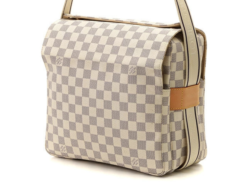 LOUIS VUITTON Naviglio Shoulder Bag Damier Azur White